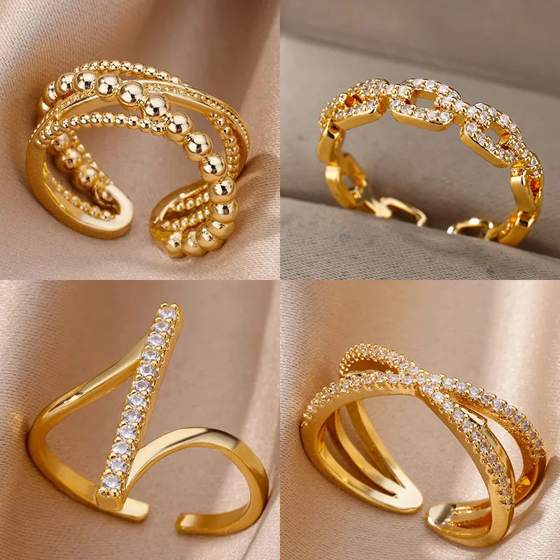 Geometric Zircon Ring