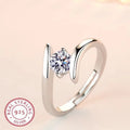 925 Sterling Silver Ring Simple Generous Zircon luxury High Quality For Women Rings Wedding Fine Jewelry Accessories Party Gift