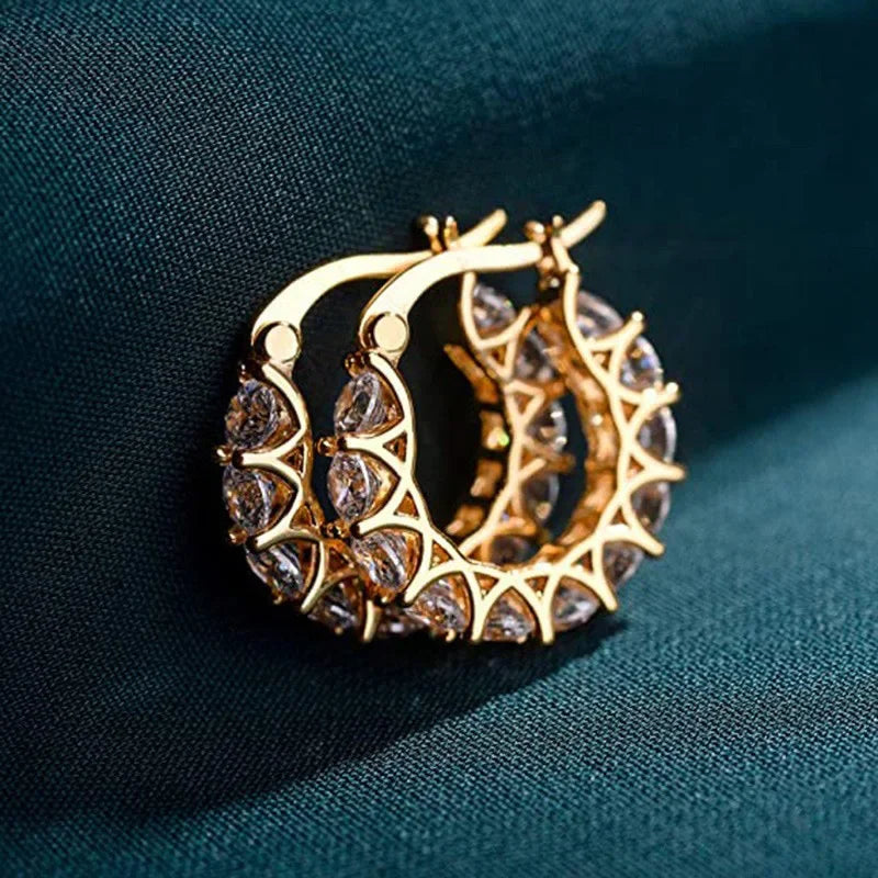 Pave Hoop Earrings