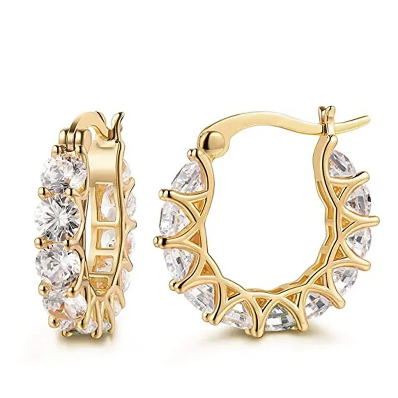 Pave Hoop Earrings